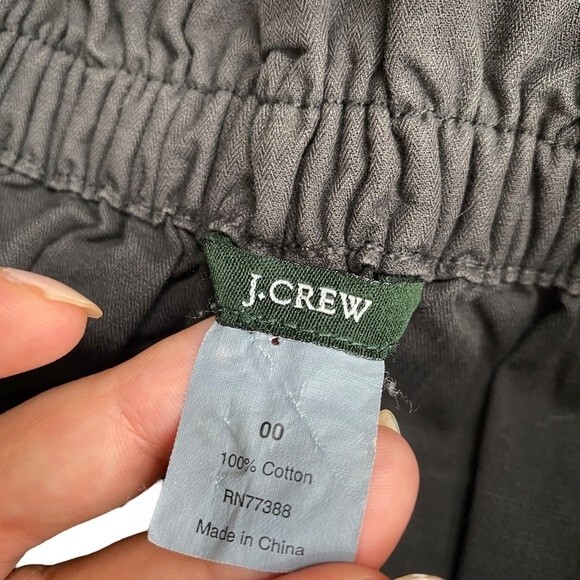 J Crew Women 00 Paperbag Waist Mini Skirt With Pockets Charcoal Gray 100% Cotton - Picture 3 of 8